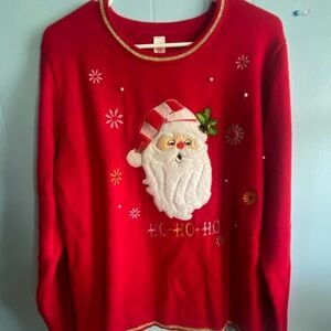 Holiday Santa Sweater in Bright Red